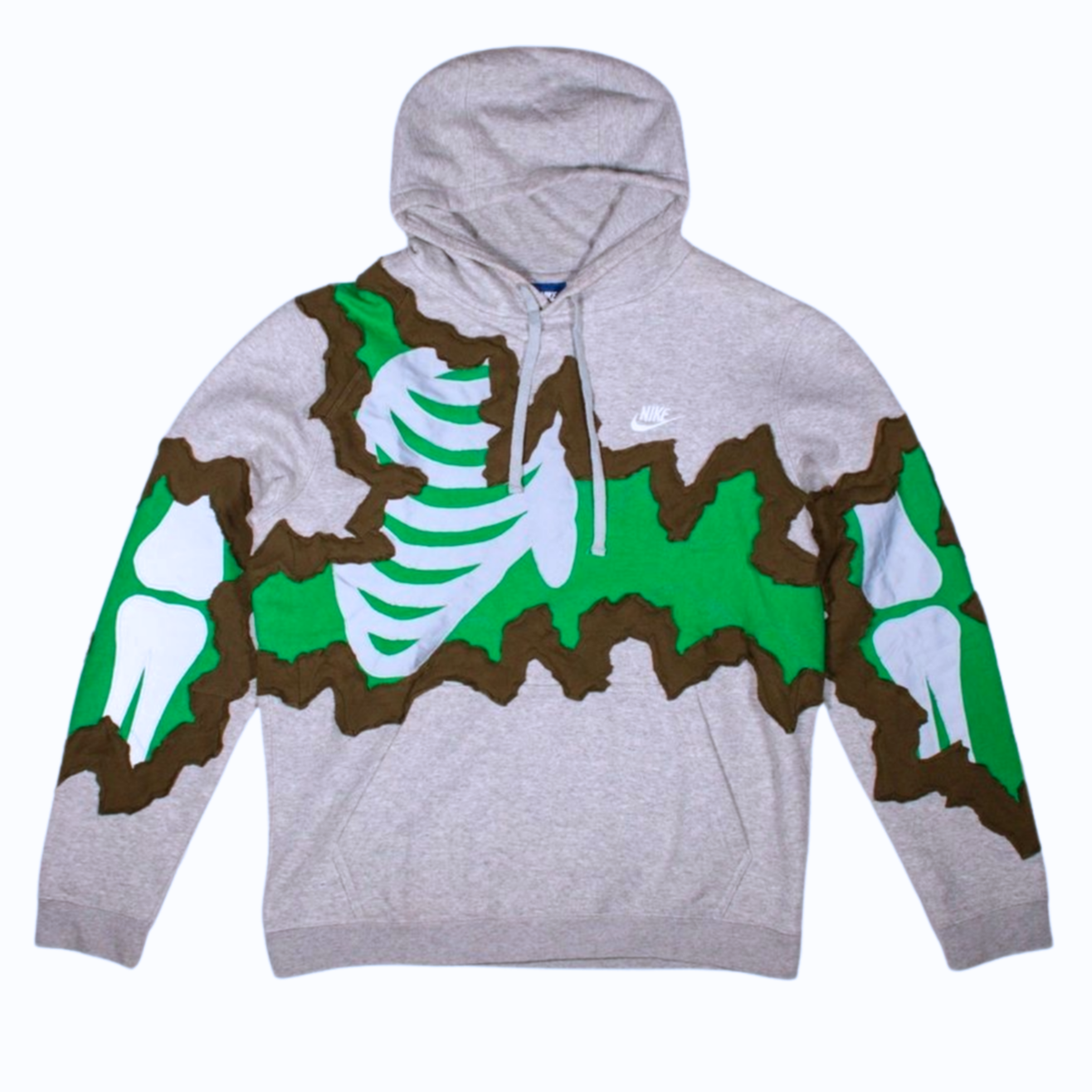 Grey/Green Reflective Bones Hoodie (M)