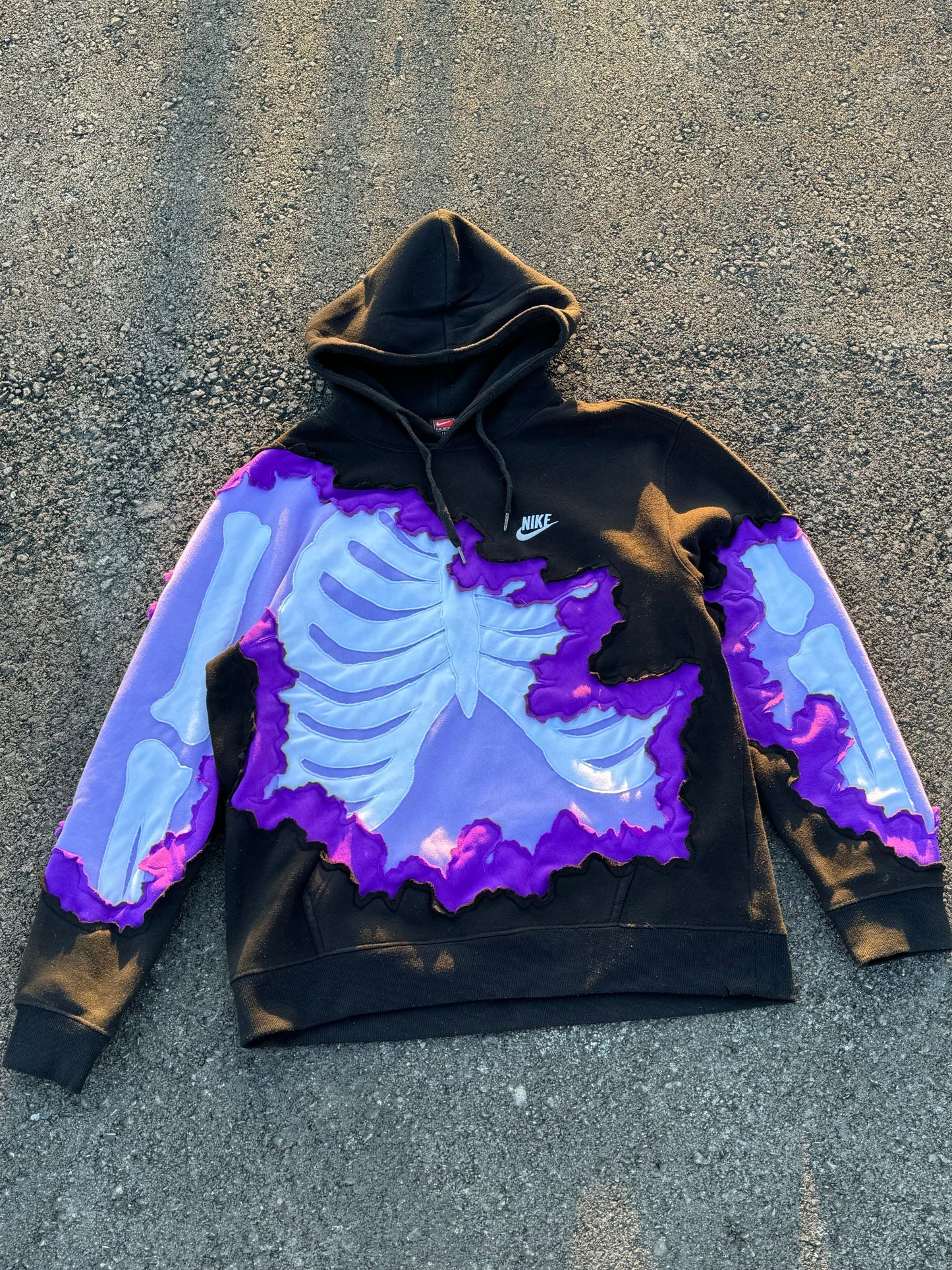 Black/Purple Bones Hoodie (XL/XXL)