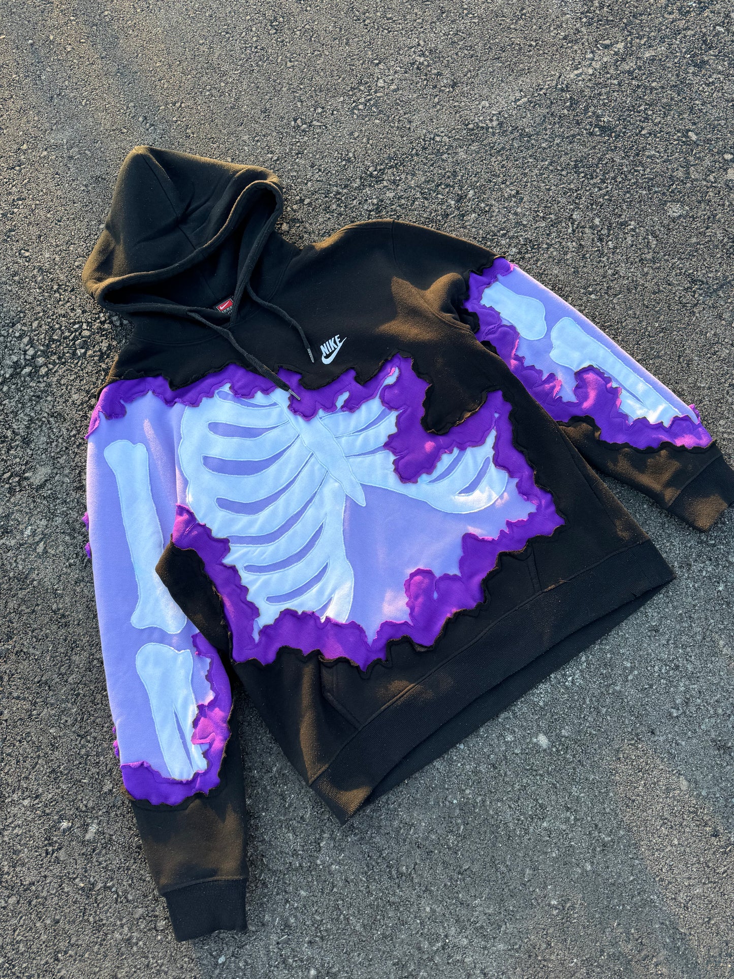 Black/Purple Bones Hoodie (XL/XXL)