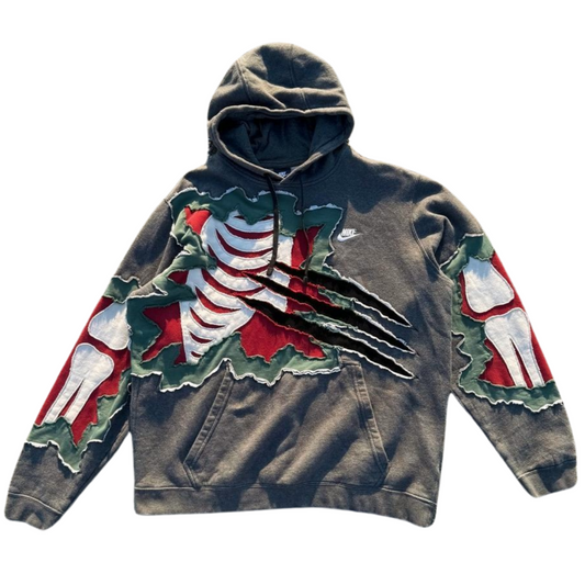 Grey/Green/Red Claw Bones (Hoodie) (XL)