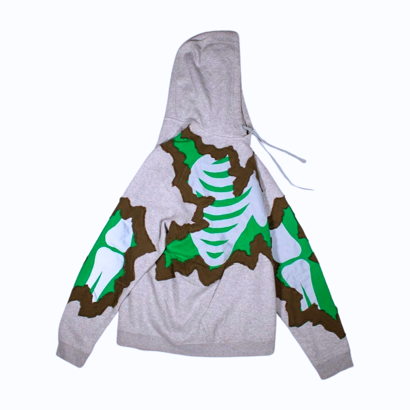 Grey/Green Reflective Bones Hoodie (M)